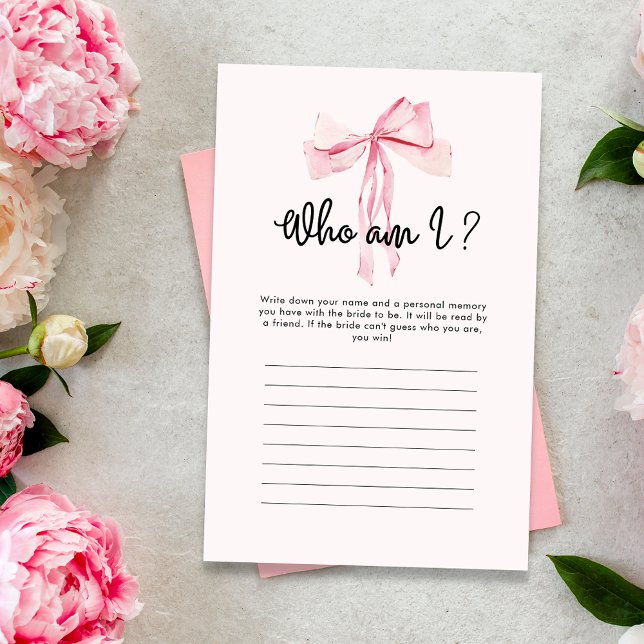 Wer bin ich Pink Ribbon Brautparty Game (Von Creator hochgeladen)