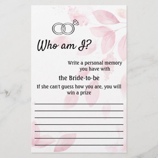 Wer bin ich? Pink Watercolor-Flyer Flyer (Vorne)