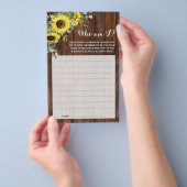 Wer bin ich Sonnenblumen Western Brautparty Game C Flyer (Handgriff)