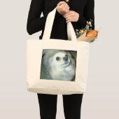Wer bin ich? Spitz Puppy Jumbo Stoffbeutel (Vorderseite (Produkt))