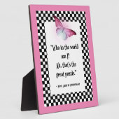 Wer bin ich? Wonderland Alice Zitat Fotoplatte (Seite)