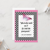 Wer bin ich? Wonderland Alice Zitat Karte (Vorderseite/Rückseite Beispiel)