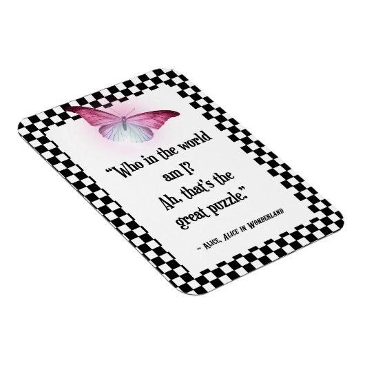Wer bin ich? Wonderland Alice Zitat Magnet (Rechte Seite)
