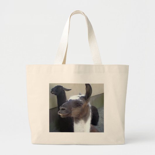 Wer bin ich? Zoo Llama Design Jumbo Stoffbeutel (Vorne)