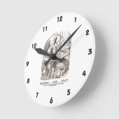 Wer...bist du? (Alice und die Raupe) Runde Wanduhr (Winkel)