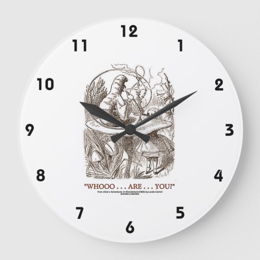 Wer...bist du? (Alice und die Raupe) Runde Wanduhr (Vorderseite)