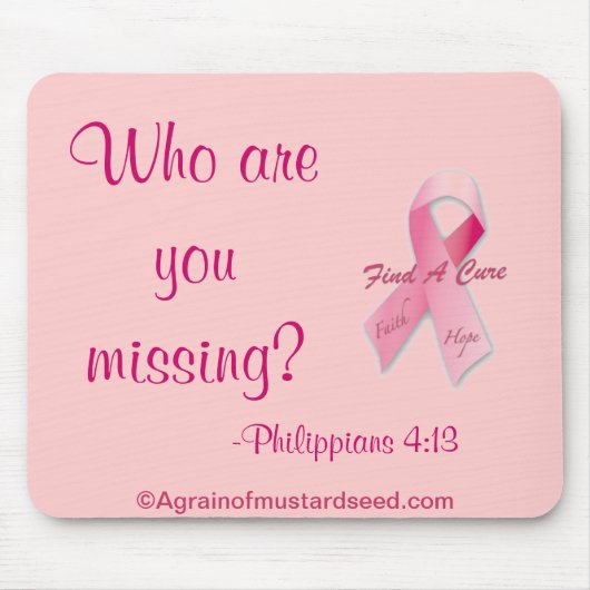 Wer bist du vermisst? Brustkrebs Mousepad (Vorne)