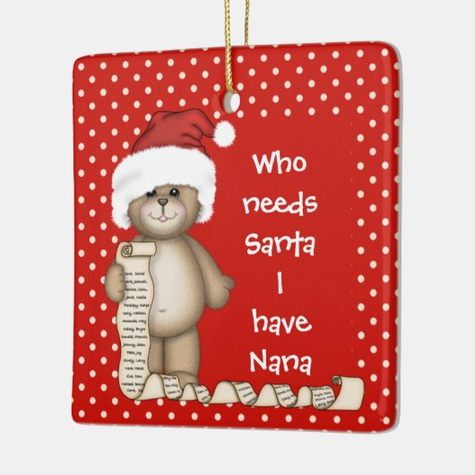 Wer braucht den Weihnachtsmann? Nana Christmas Orn Keramikornament (Links)