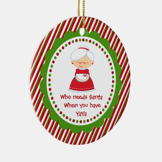 Wer braucht den Weihnachtsmann? YaYa Weihnachtssch Keramik Ornament (Rechts)