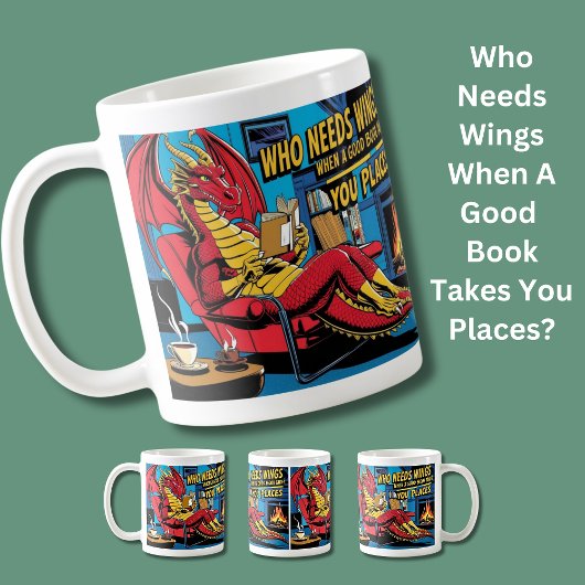 Wer braucht Flügel, wenn ein gutes Buch einen Plat Kaffeetasse