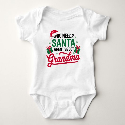 Wer braucht Santa, wenn ich Oma-Weihnachten got ha Baby Strampler (Vorderseite)