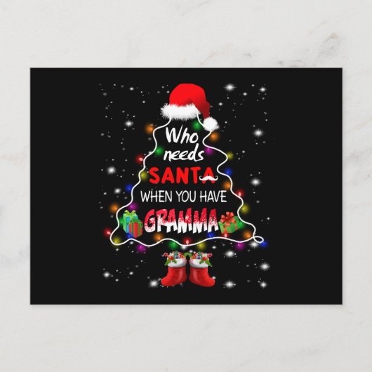 Wer braucht Santa, wenn man Grammatik hat Ankündigungspostkarte (Vorderseite)