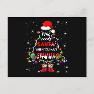 Wer braucht Santa, wenn man Grammatik hat Feiertagspostkarte