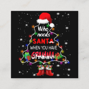 Wer braucht Santa, wenn man Grammatik hat Quadratische Visitenkarte