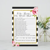 Wer Braut am besten kennt - Brautparty Game (Stehend Vorderseite)