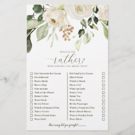 Wer Braut am besten kennt, würde eher Duschenspiel