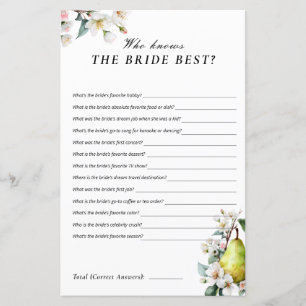Wer Bride Perfect Pear Brautparty Game kennt