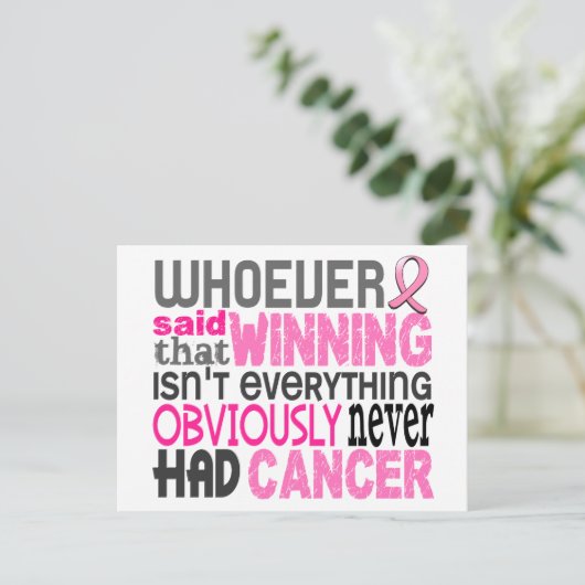 Wer Brustkrebs gesagt hat Postkarte (Stehend Vorderseite)