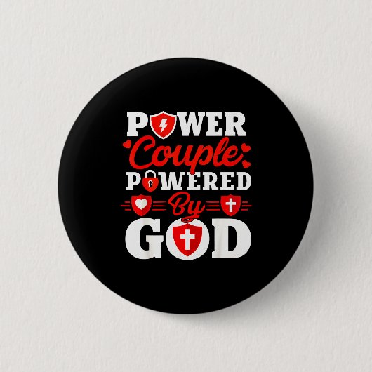 Wer Couple Wered By God Christian Couples Matching Button (Vorderseite)