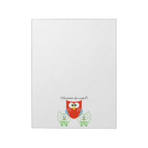 Wer da? 3 Retro-Farbige Note Pad Notizblock