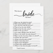 Wer das beste Brautparty Party-Spiel kennt Programm (Vorne/Hinten)