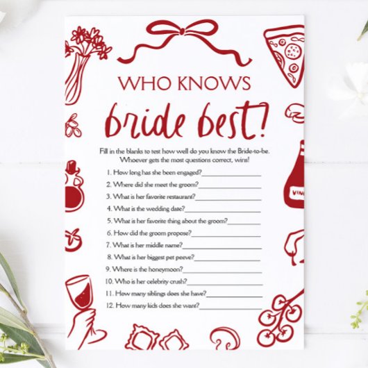 Wer das Bride Best Brautparty Game kennt Einladung