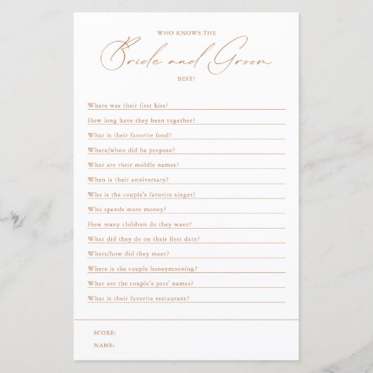 Wer das Bride&Groom Best Brautparty Game kennt (Vorderseite)