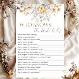 Wer das Bride Wildblume Brautparty Game kennt