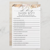 Wer das Daddy Best Baby Shower Game kennt (Vorne/Hinten)