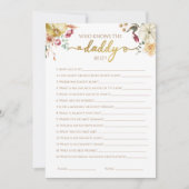 Wer das Daddy Best Fall Baby Shower Game kennt Einladung (Vorderseite)