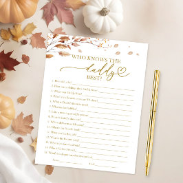 Wer das Daddy Best Fall Baby Shower Game kennt Einladung