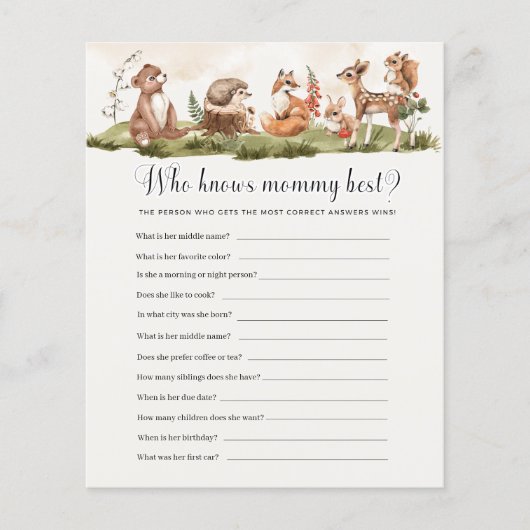 Wer das Mama Best Baby Shower Game kennt (Vorderseite)