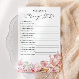 Wer das Mama Best Floral Tea Baby Shower Game kenn