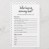 Wer das Mama Best Minimalistisch Baby Shower Game (Vorne/Hinten)