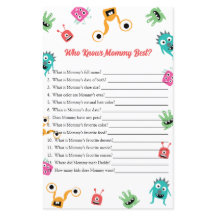 Wer das Mama Best Monster Baby Shower Game kennt