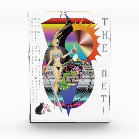 Wer?DasNetz! Farbige Illustration Acrylic Block (Vorderseite)
