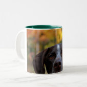 Wer Dat Hund? Zweifarbige Tasse (Vorderseite Links)