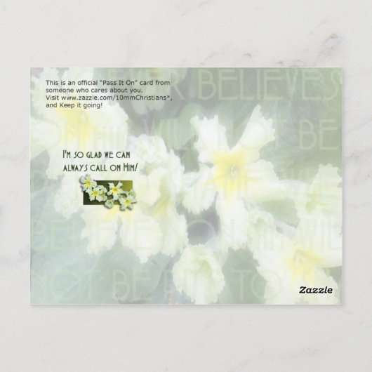 Wer den Namen anruft Postkarte (Rückseite)