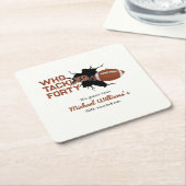 Wer den vierzigsten Funny Football am 40. Geburtst Rechteckiger Pappuntersetzer (angewinkelt)