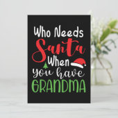 Wer den Weihnachtsmann braucht, wenn man Großmutte Save The Date (Stehend Vorderseite)