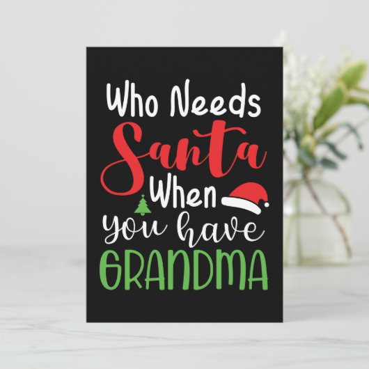 Wer den Weihnachtsmann braucht, wenn man Großmutte Save The Date (Stehend Vorderseite)