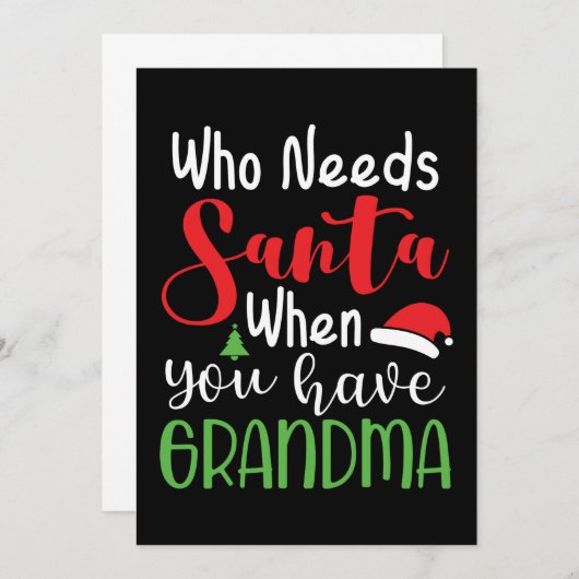 Wer den Weihnachtsmann braucht, wenn man Großmutte Save The Date (Vorne/Hinten)