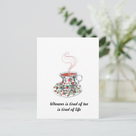 Wer des Teeslogans müde ist - das Leben müde Postkarte (Stehend Vorderseite)