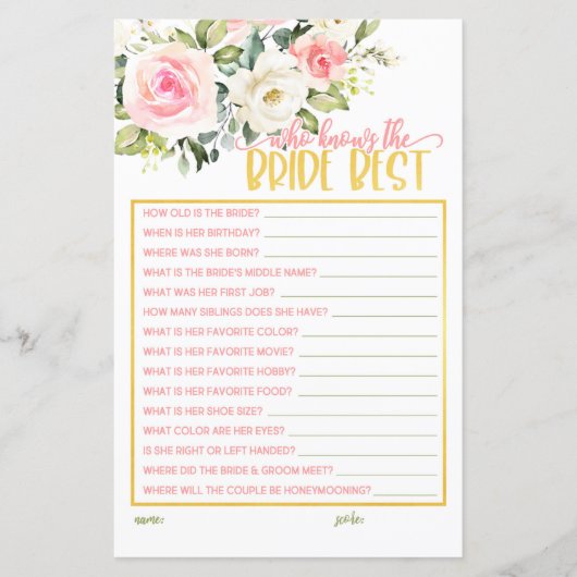 Wer die beste Braut kennt - Rosa, Flora und Gold (Vorderseite)