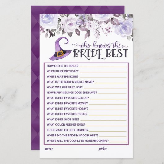 Wer die Braut am besten kennt - diese Hexe hat ang (Vorne/Hinten)