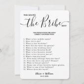 Wer die Braut kennt das beste elegante Hochzeitssp Einladung (Vorderseite)