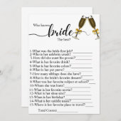 Wer die Braut kennt, die besten Brautparty-Spiele Programm (Vorne/Hinten)