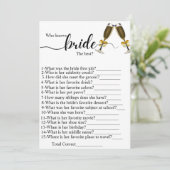 Wer die Braut kennt, die besten Brautparty-Spiele Programm (Stehend Vorderseite)