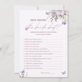 Wer die Bride Best Brautparty Game Card kennt Einladung (Vorderseite)