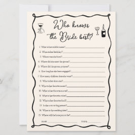 Wer die Bride Best Game Card kennt, weiß das auch. Einladung